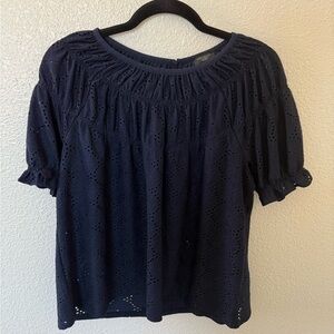 Ann Taylor Floral Lace Blouse Medium Petite